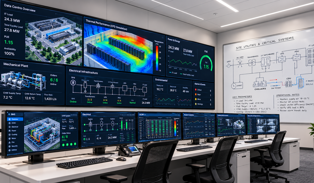 DCIM monitoring dashboard and analytics control room